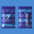 Laden Sie das Bild in den Galerie-Viewer, Two packages of Blueberry Pie CBD flower by FortuneFlavours, with blue stripes branding on a light blue background
