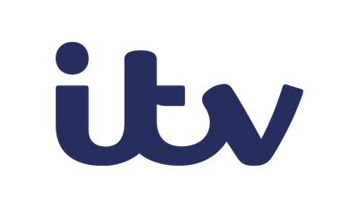 ITV logo in blue on a transparent background