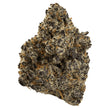 Cargar imagen en el visor de la galería, A raw, unprocessed Runtz CBD cannabis bud cluster with a textured, fuzzy appearance, featuring dark brown to black resin glands mixed with light tan and beige hairs, isolated on a solid white background.
