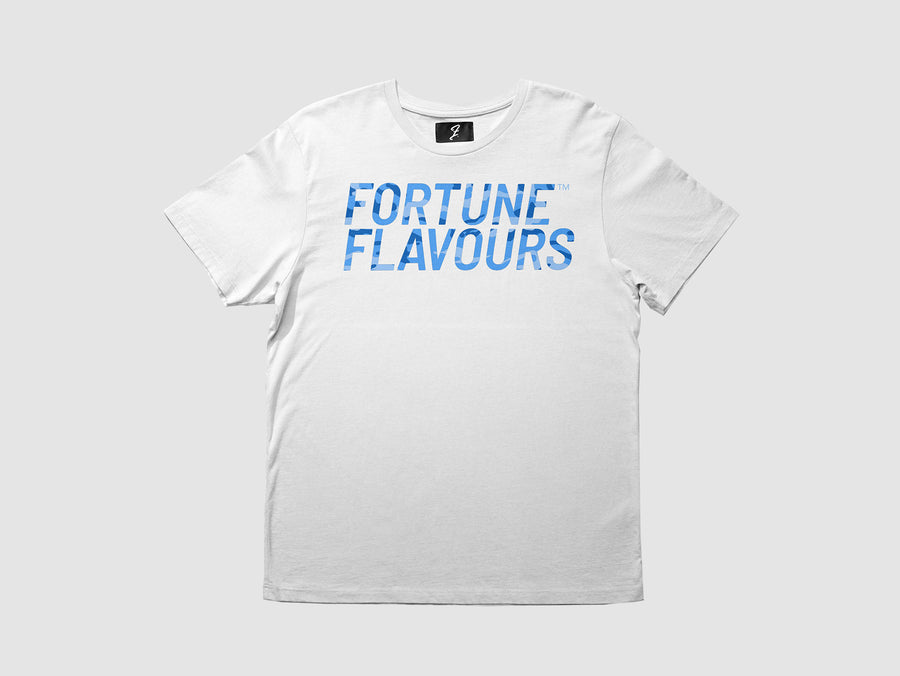 Fortune Flavours White & Camo Blue